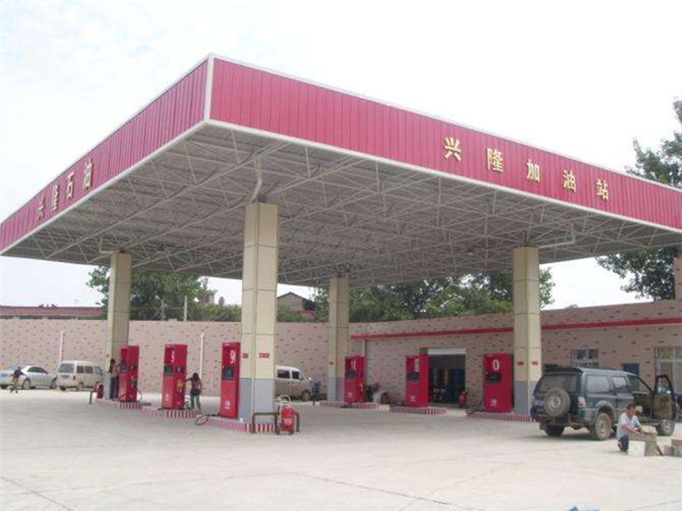 洪湖加油站钢结构网架案例9